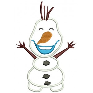Looks Like Olaf Snow Man from Frozen Applique Machine Embroidery Design Digitized Pattern